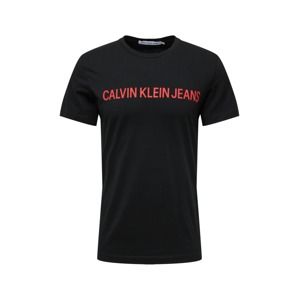 Calvin Klein Jeans Tričko 'INSTITUTIONAL SLIM LOGO TEE'  červené / čierna
