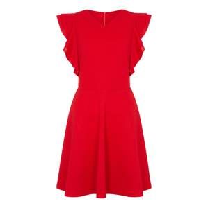 Mela London Letné šaty 'SIDE RUFFLE V NECK DRESS'  červené