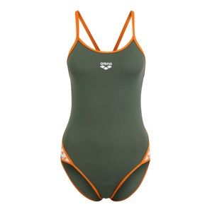 ARENA Športové jednodielne plavky  kaki / oranžová