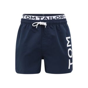 TOM TAILOR Plavecké šortky 'Jo'  biela / námornícka modrá
