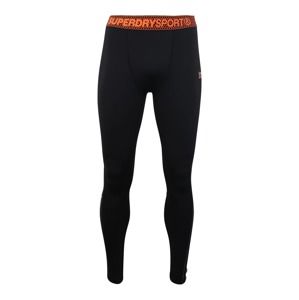 Superdry Športové nohavice 'ACTIVE LEGGING'  oranžová / čierna