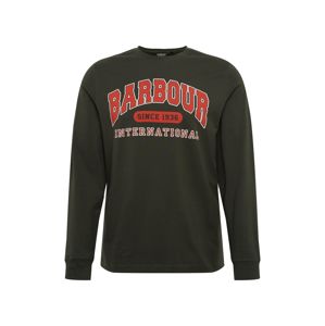 Barbour International Tričko 'Collegiate'  olivová / svetločervená