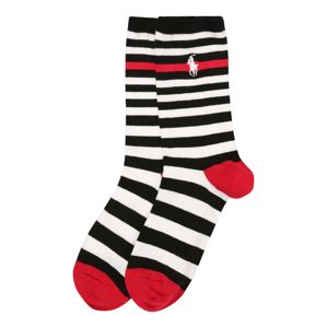 POLO RALPH LAUREN Ponožky  čierna / biela / červená
