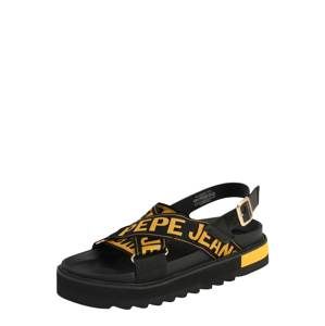 Pepe Jeans Remienkové sandále 'NARITA FOLK'  žlté / čierna