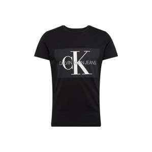 Calvin Klein Jeans Tričko 'Core Monogram Box Logo Slim Tee'  čierna / biela