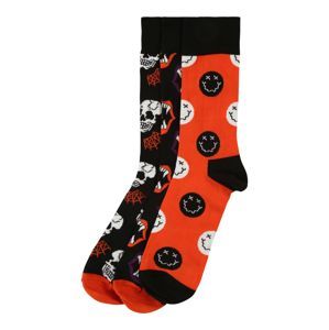 Happy Socks Ponožky 'Halloween'  tmavooranžová / čierna / biela