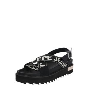 Pepe Jeans Remienkové sandále 'NARITA FOLK'  čierna / biela