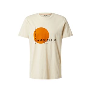 BLEND Tričko 'Tee Ambitious'  biela / oranžová / čierna