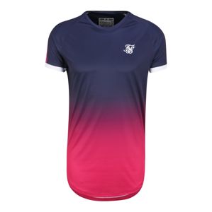 SikSilk Shirt 'fade panel tech'  neónovo ružová / námornícka modrá