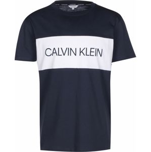 Calvin Klein Swimwear Tričko 'Relaxed Crew'  biela / čierna
