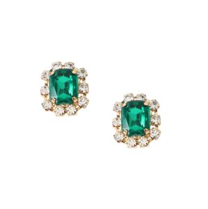 Orelia Náušnice 'Gem Crystal Stud Earrings'  zlatá / zelená