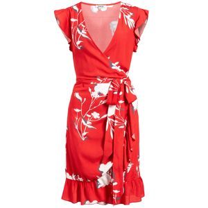 khujo Letné šaty 'Emery'  tmavosivá / ohnivo červená / biela