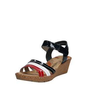 RIEKER Remienkové sandále  červené / čierna / biela