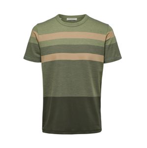 SELECTED HOMME T-Shirt  hnedé / tmavozelená