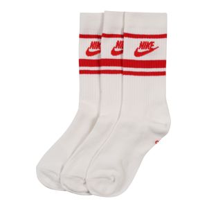 Nike Sportswear Ponožky 'Nike Sportswear Essential'  biela / červená