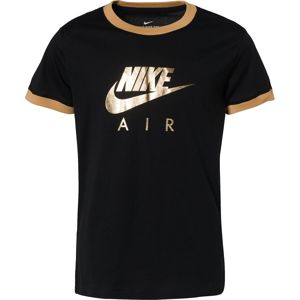 Nike Sportswear Tričko 'Ringer'  čierna / zlatá